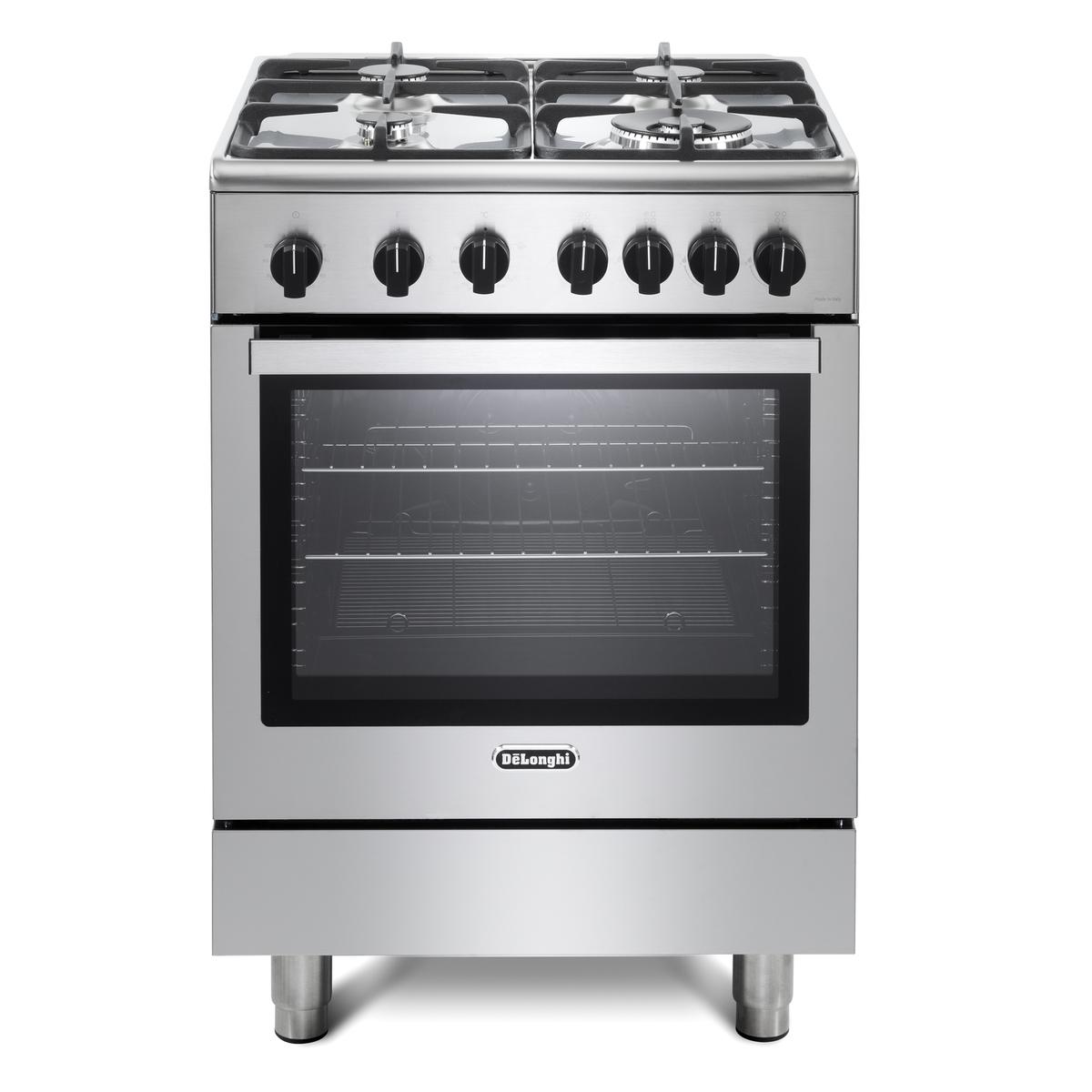De Longhi 60cm Gas Cooker - Stainless Steel