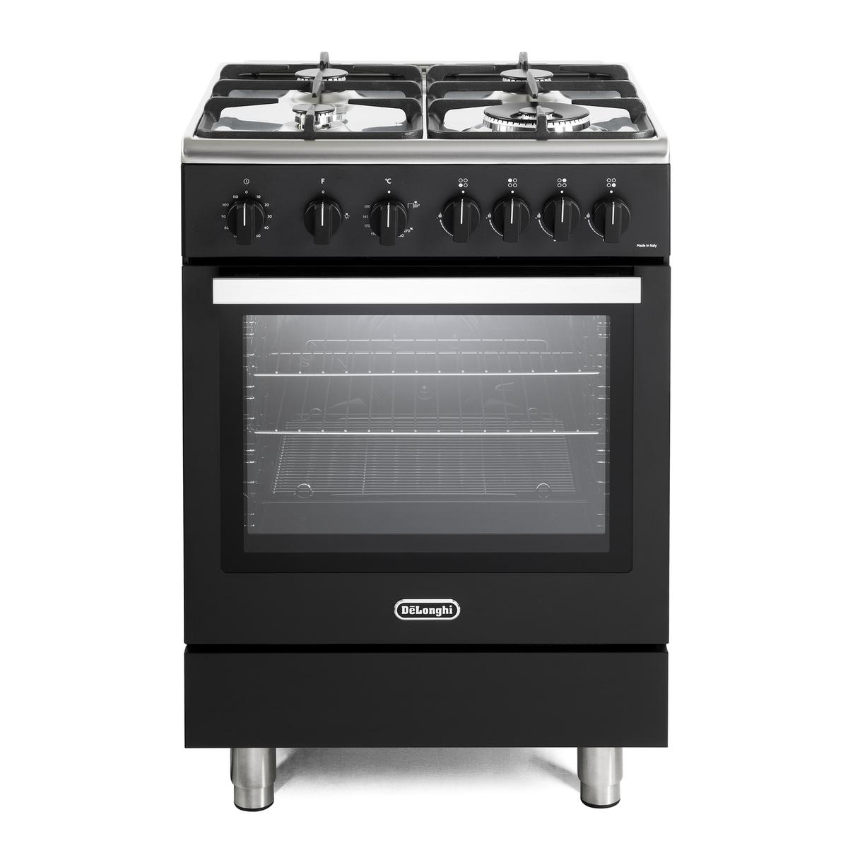 De Longhi 60cm Gas Cooker - Black