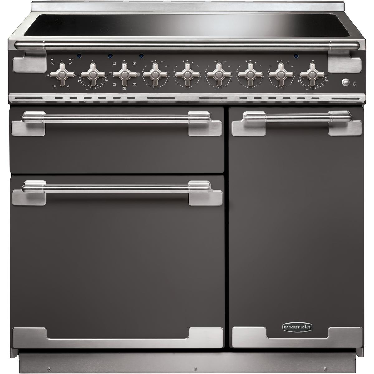 Rangemaster Elise 90cm Electric Range Cooker with Induction Hob - Slate Grey