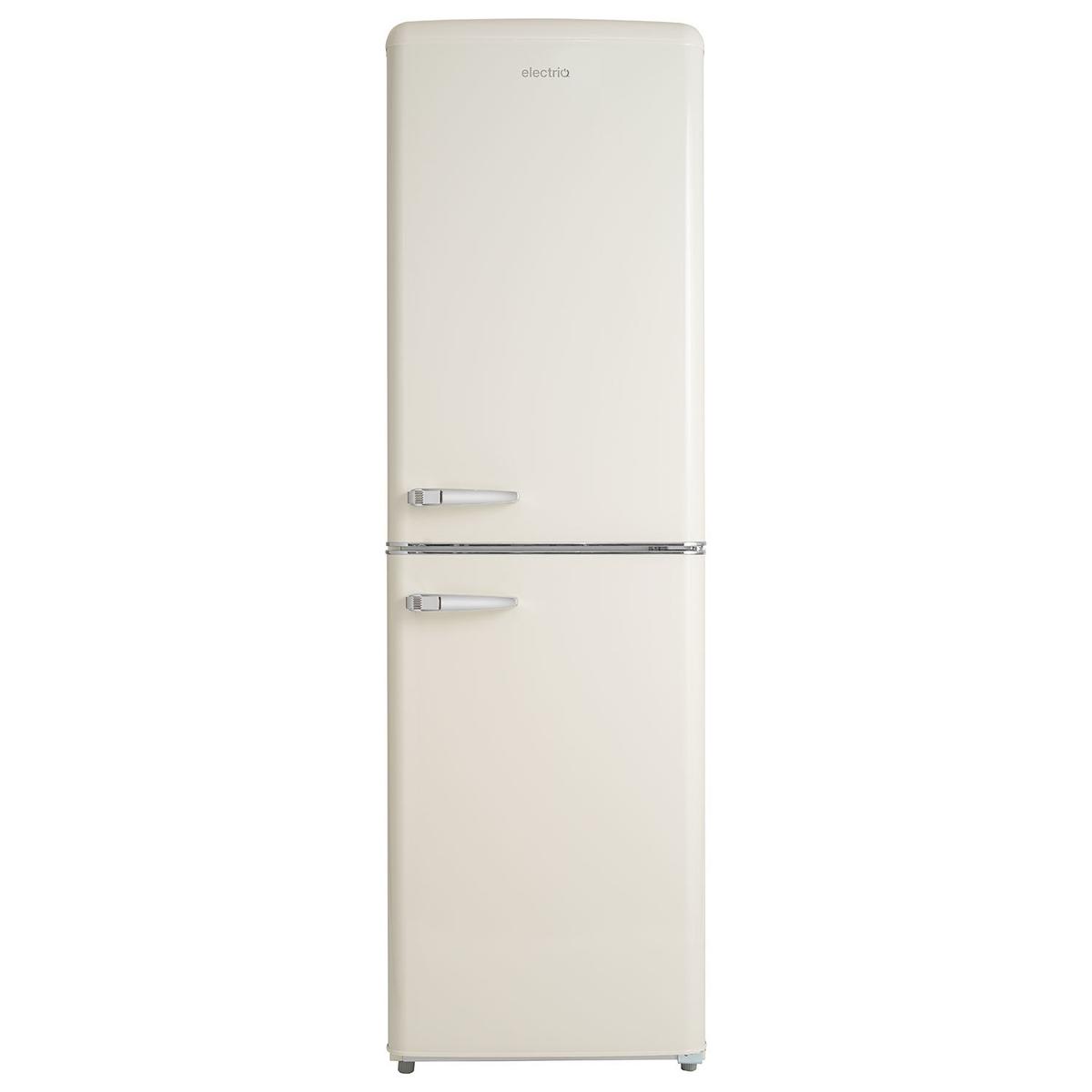 electriQ 246 Litre 50/50 Retro Freestanding Fridge Freezer - Cream