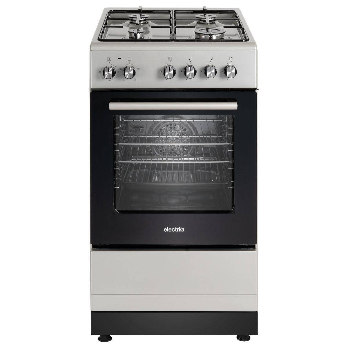 electriQ 50cm Dual Fuel Cooker - Silver