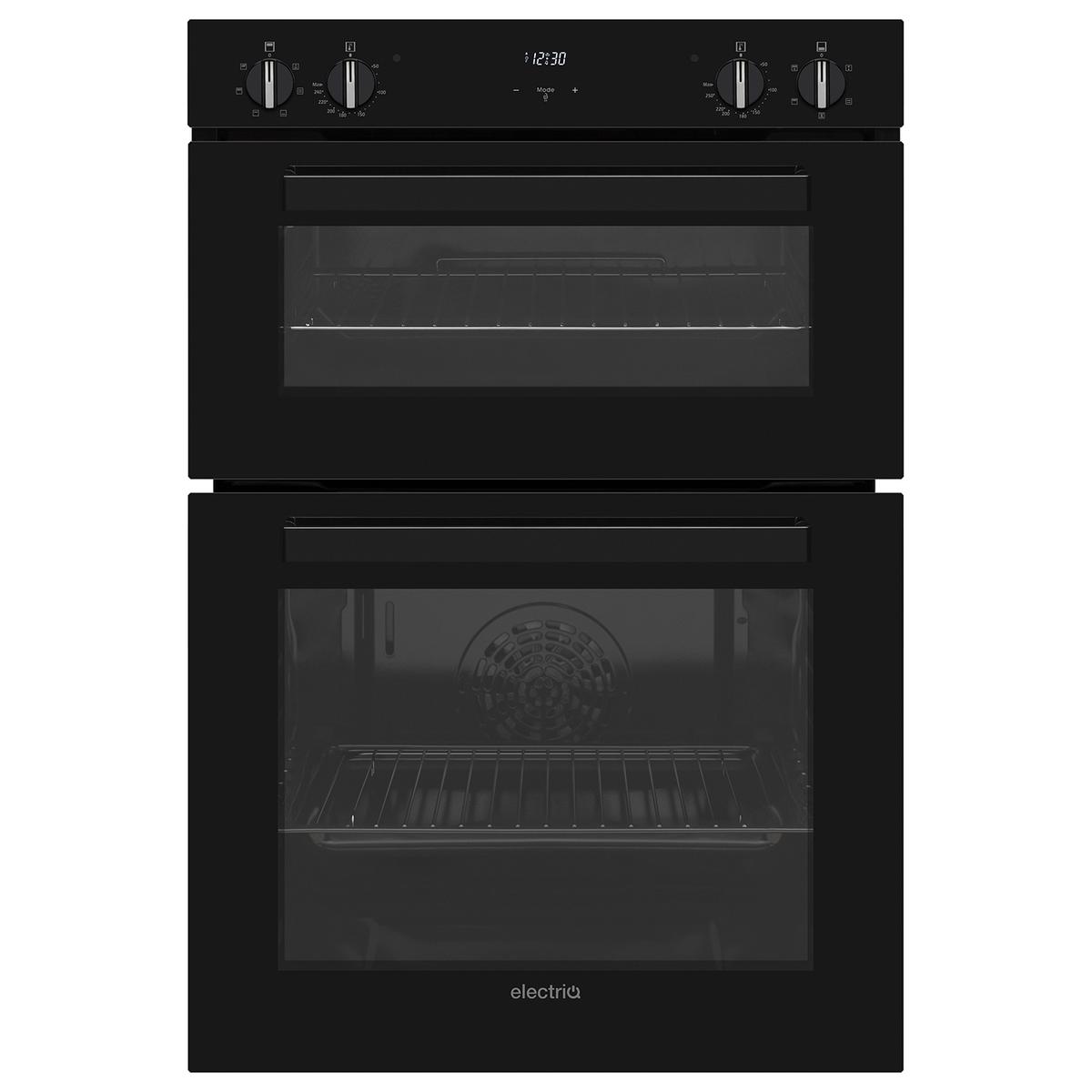 GRADE A2 - Refurbished electriQ Built In Electric Double Oven Black