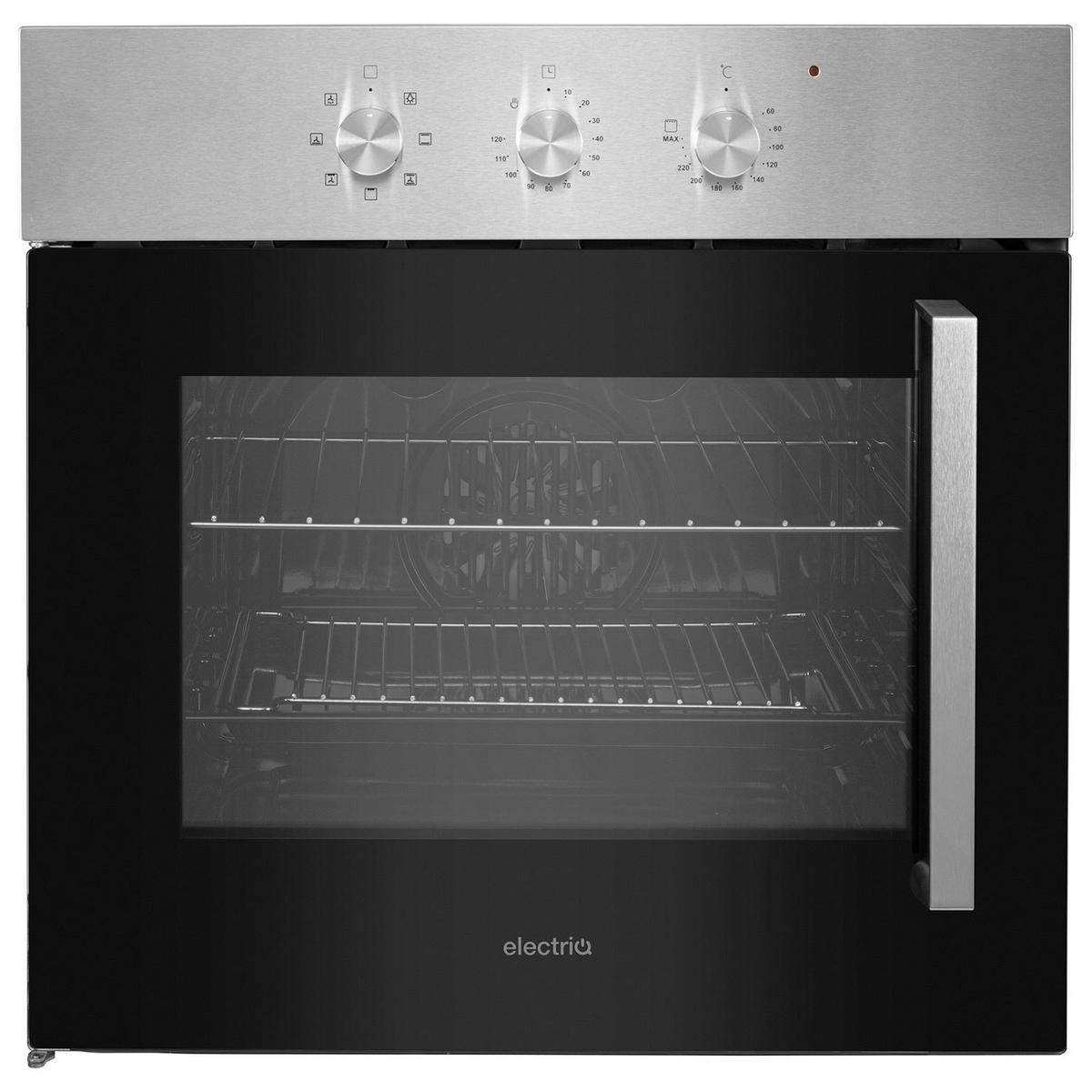 electriQ Electric Single Fan Assisted Oven Side Door - Stainless Steel