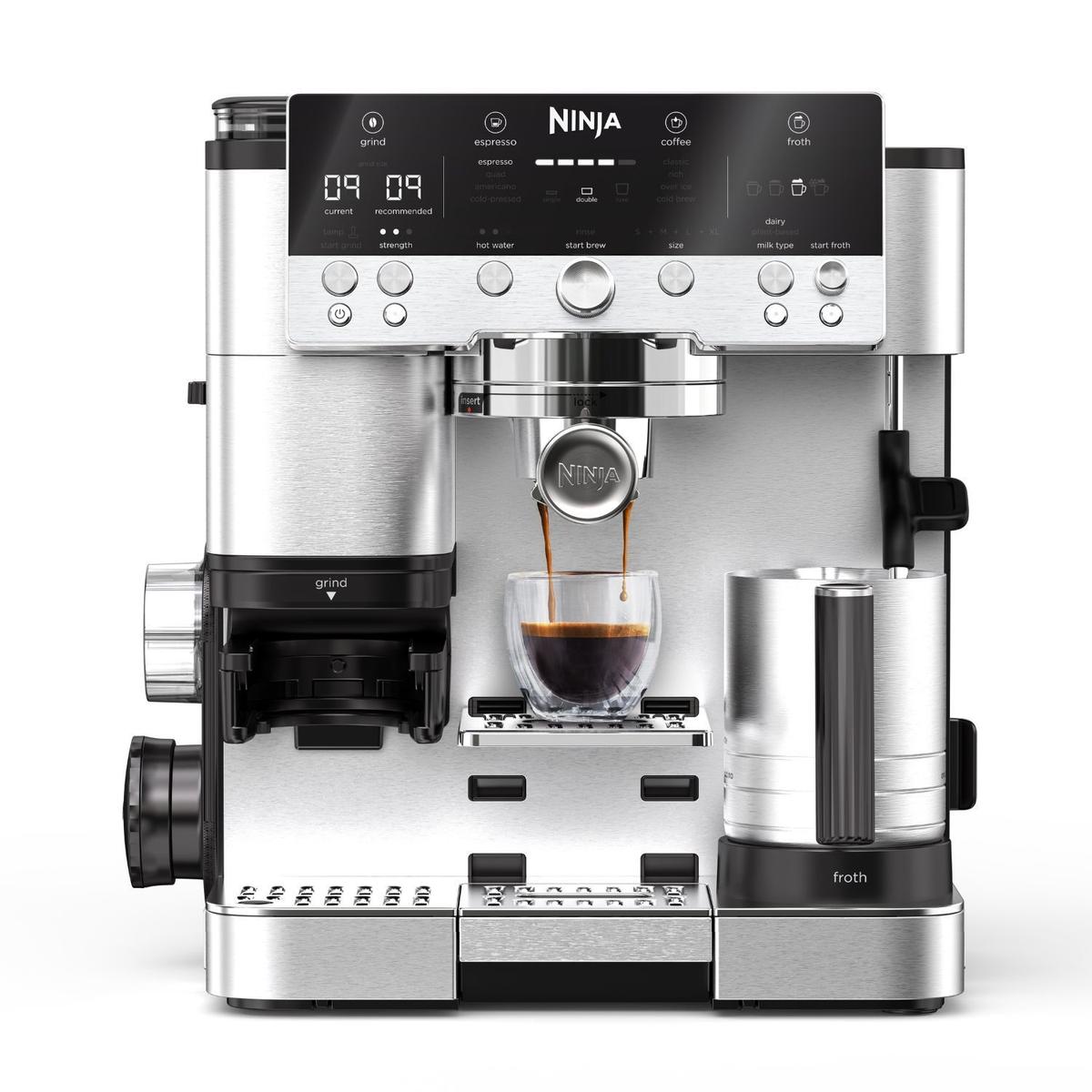 Ninja Luxe Café Premier – 3-in-1 Bean-to-Cup Espresso Machine  ES601UK- Stainless Steel