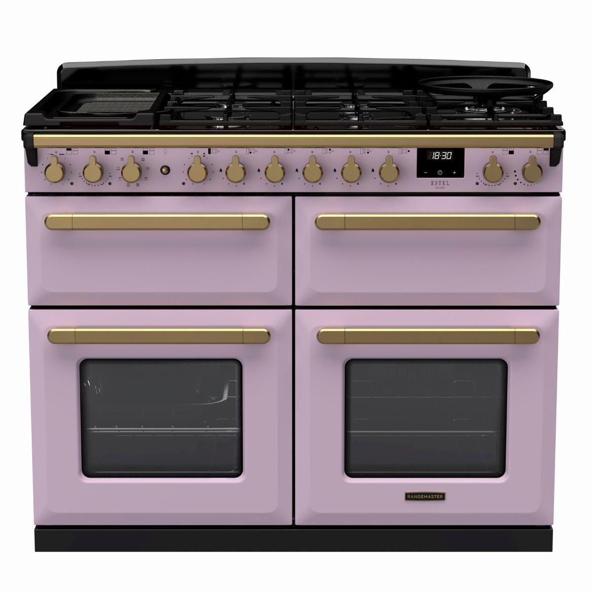 Rangemaster Estel Deluxe 110cm Dual Fuel Range Cooker - Heather + Brass