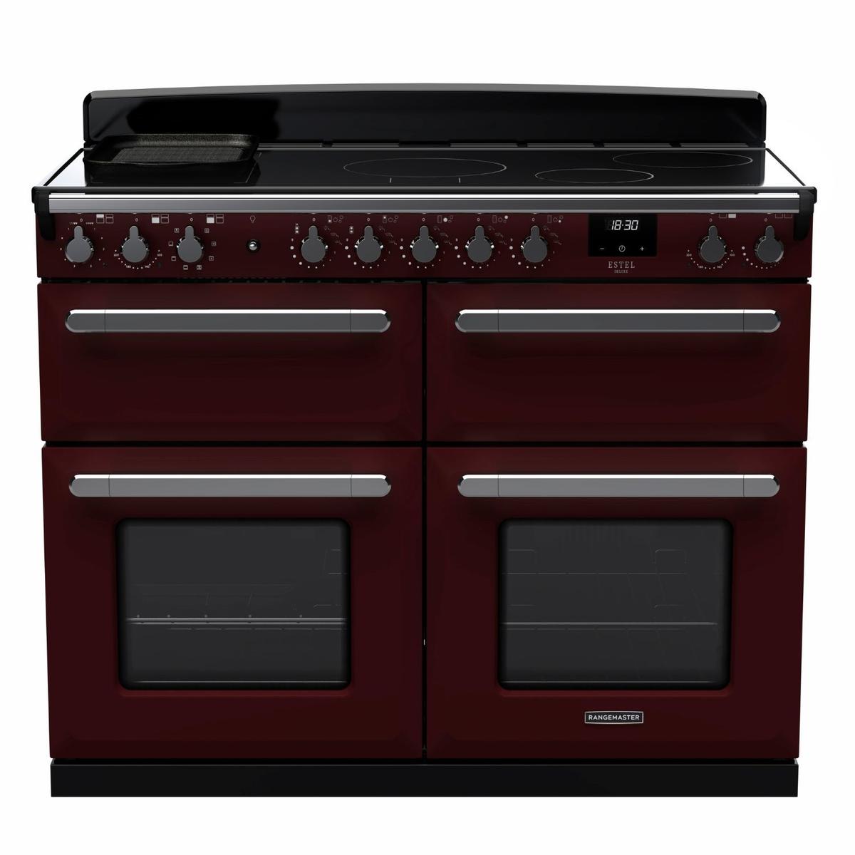 Rangemaster Estel Deluxe 110cm Induction Range Cooker - Bordeaux + Chrome