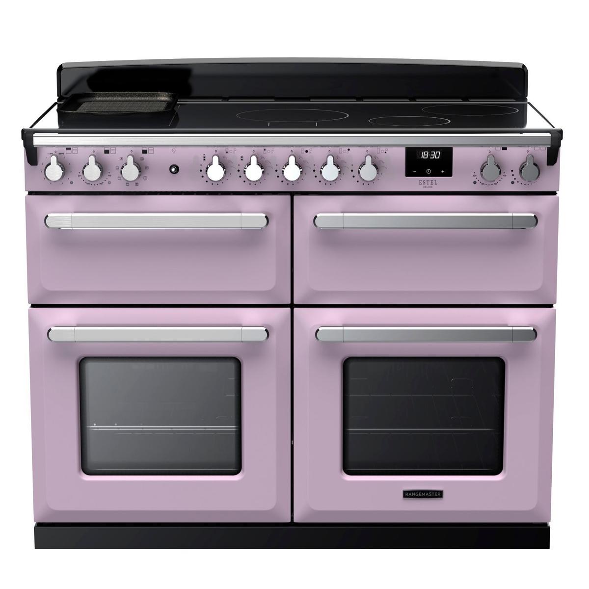Rangemaster Estel Deluxe 110cm Induction Range Cooker - Heather + Chrome
