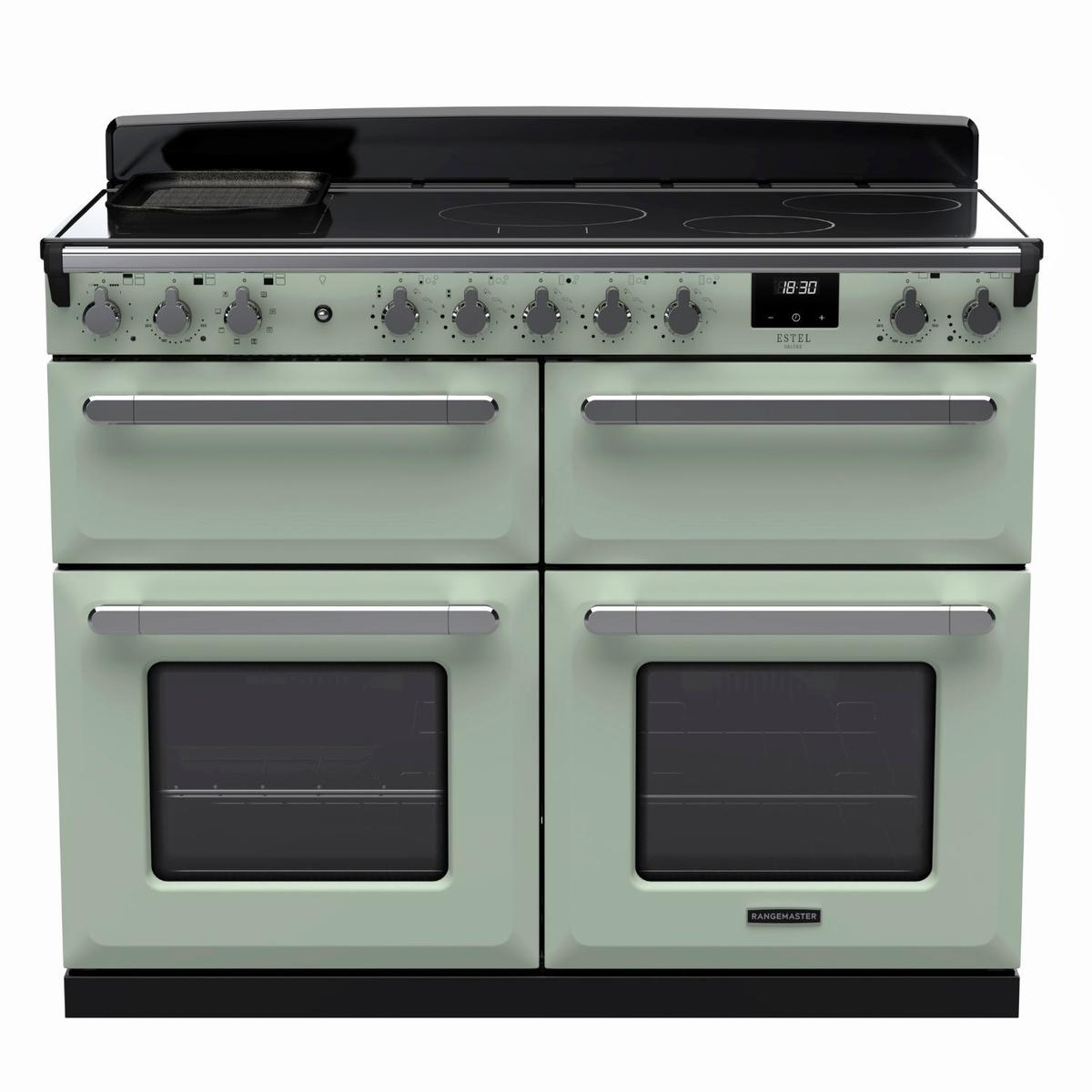 Rangemaster Estel Deluxe 110cm Induction Range Cooker - Mint + Chrome