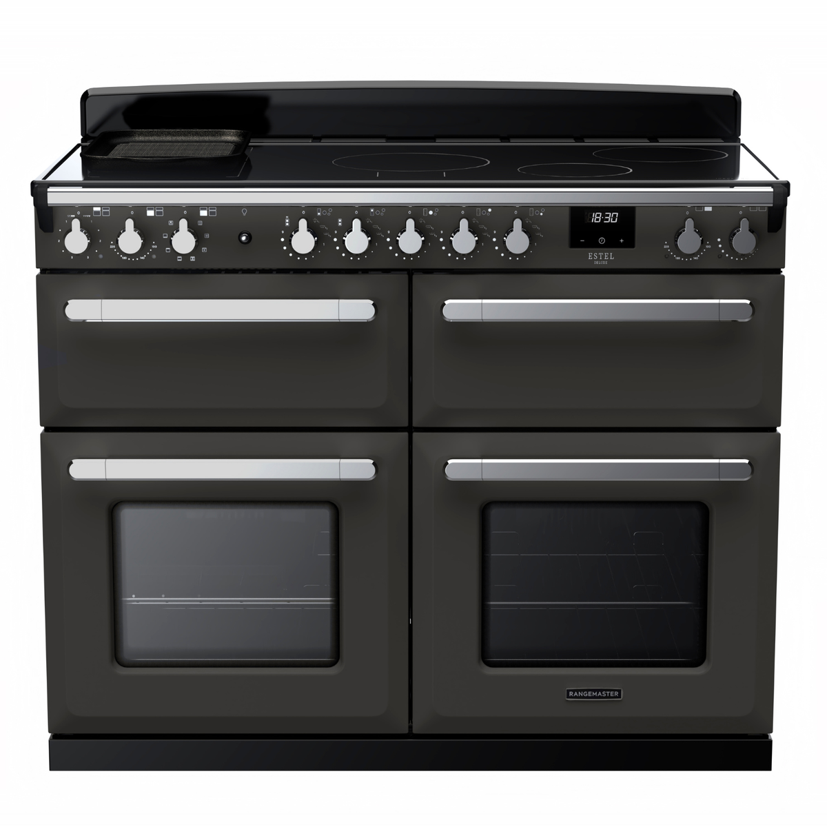 Rangemaster Estel Deluxe 110cm Induction Range Cooker - Slate + Chrome