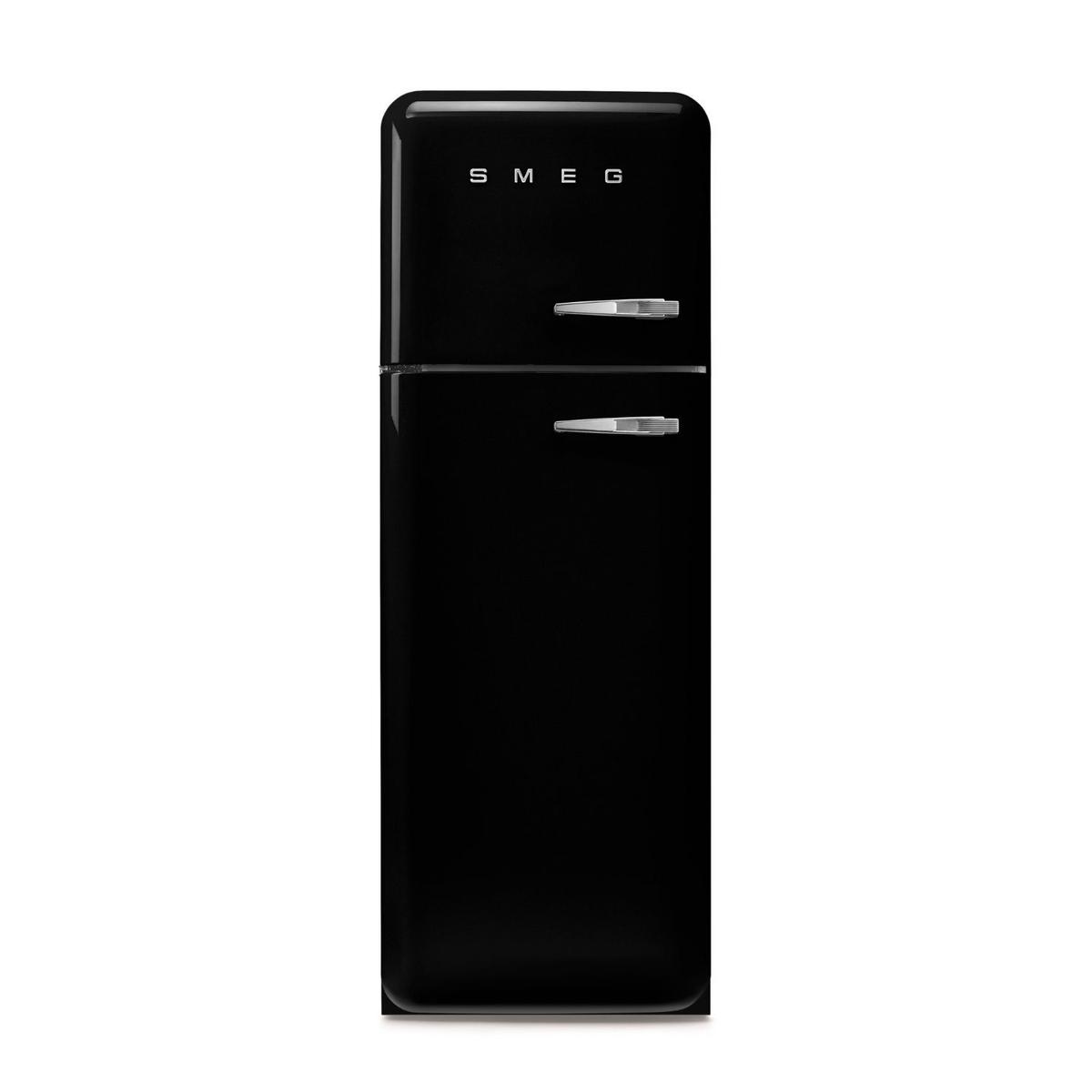 Smeg 294 Litre Fifties Style Left Hand Hinge 70/30 Fridge Freezer - Black