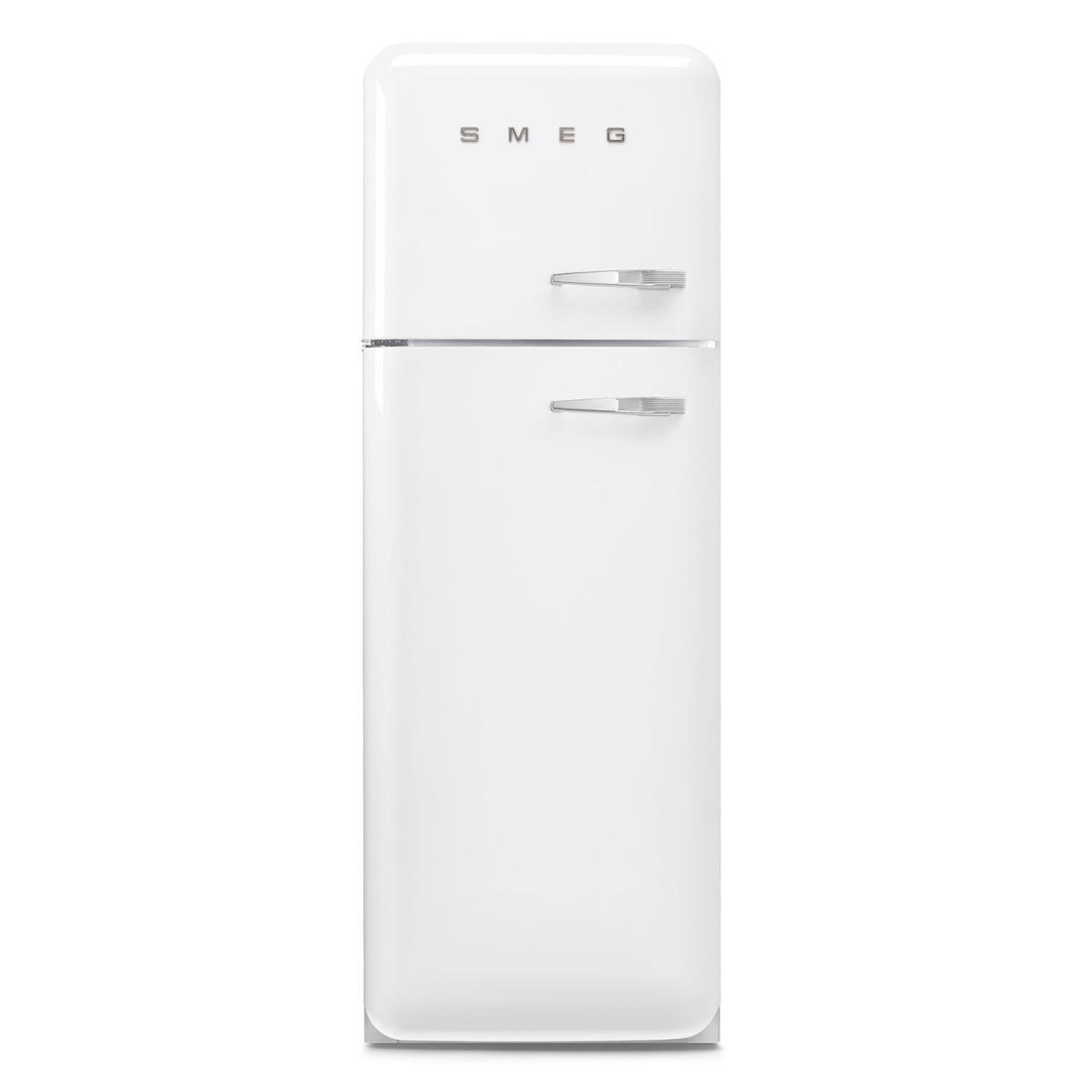 Smeg 294 Litre Fifties Style Left Hand Hinge 70/30 Freestanding Fridge Freezer - White