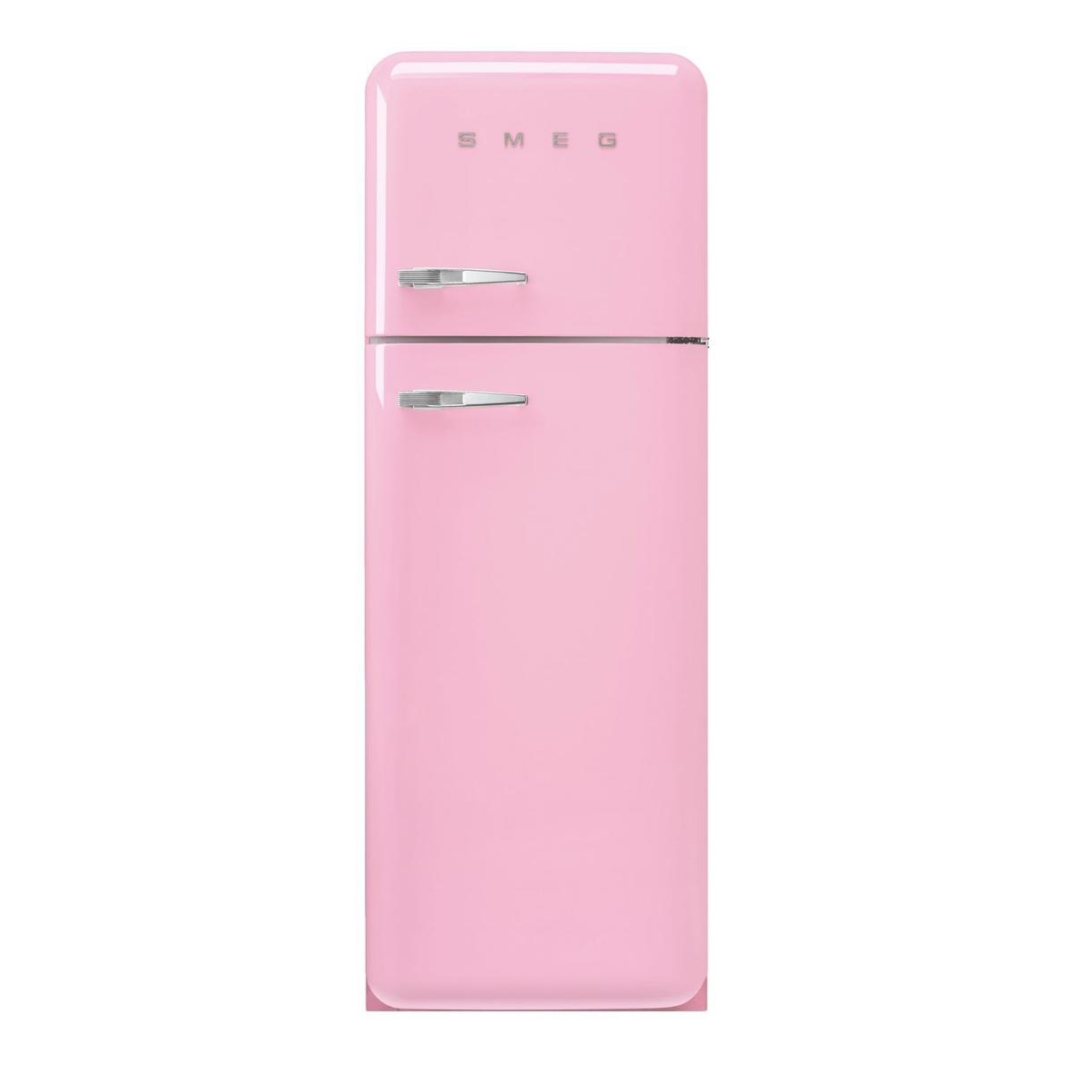 Smeg 294 Litre Fifties Style Right Hand Hinge 70/30 Fridge Freezer - Pink