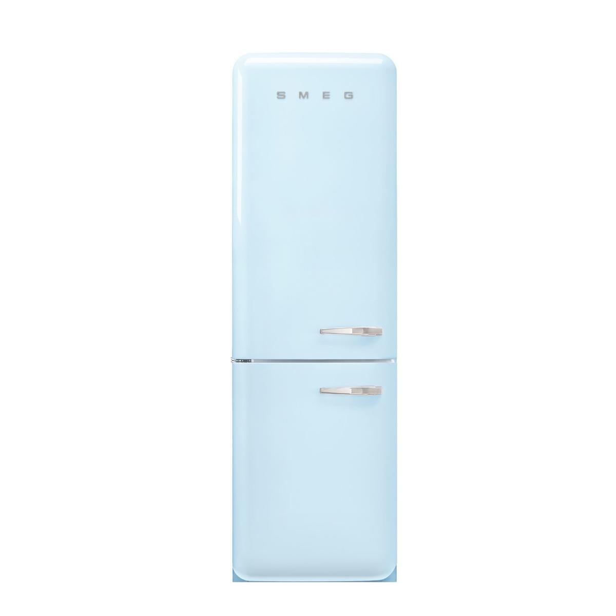Smeg 331 Litre Fifties Style Left Hand Hinge 70/30 Fridge Freezer - Pastel Blue