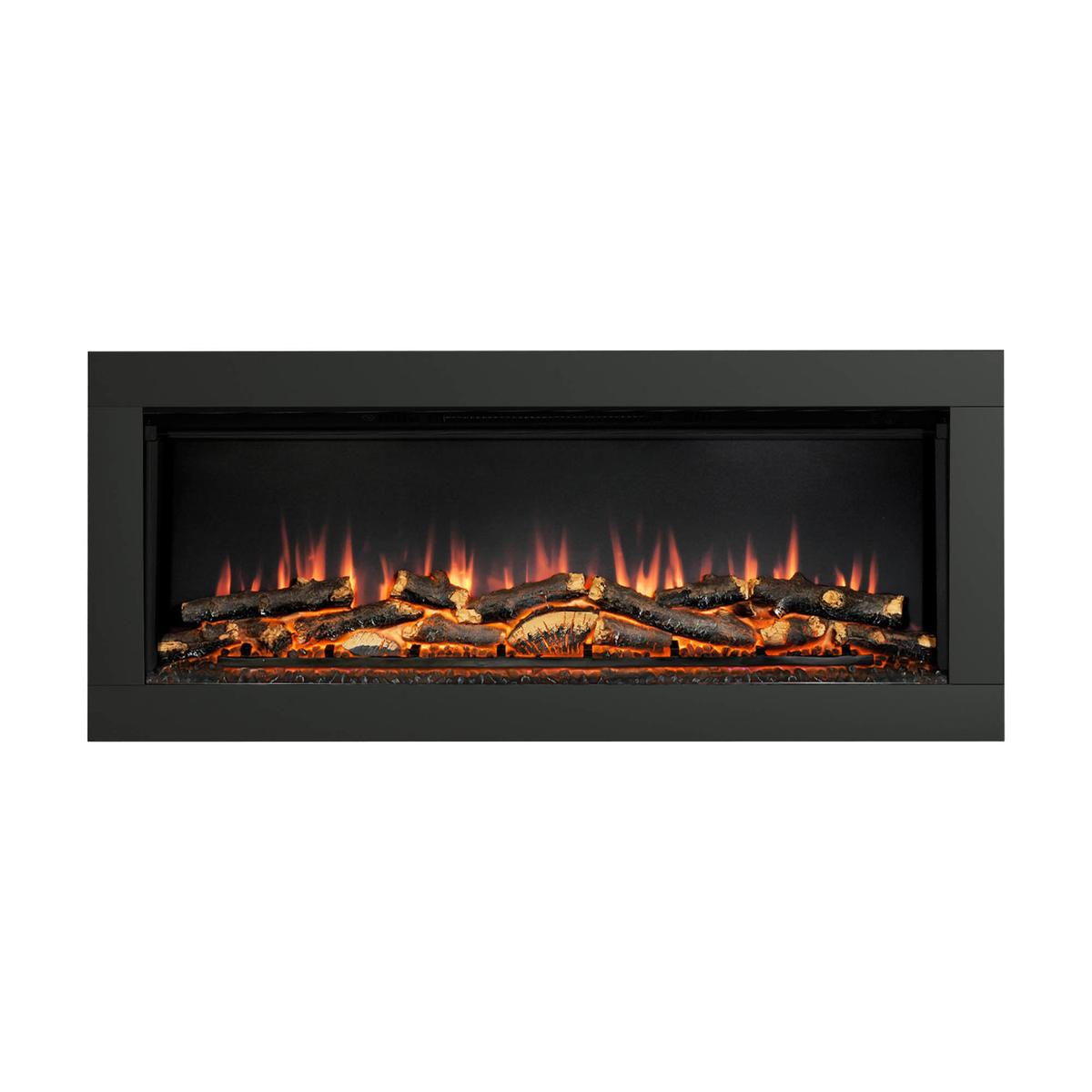 Be Modern Flare Avella Grande Black Inset Electric Media Wall Fireplace 45 Inch