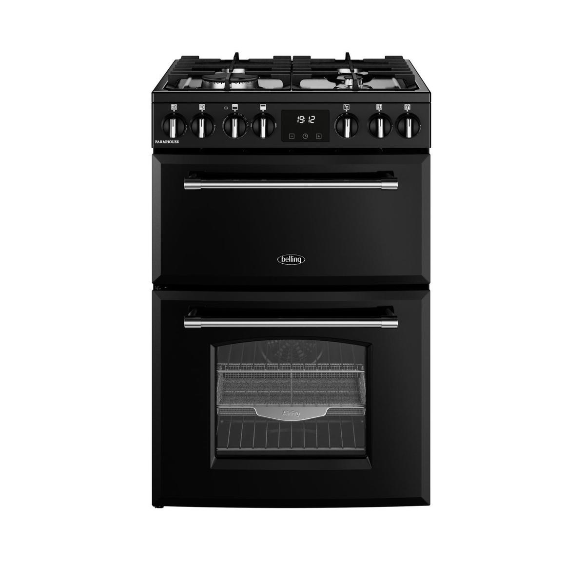 GRADE A2 - Belling Farmhouse 60cm Dual Fuel Cooker - Black
