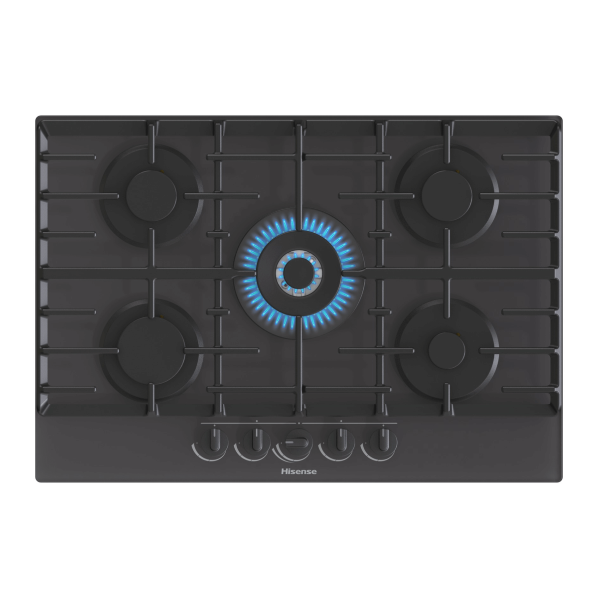 Hisense 75cm Gas on Glass 5 Burner Gas Hob - Black
