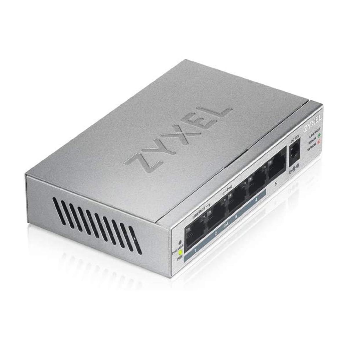 Zyxel GS1005HP 5-Port Unmanaged Desktop Wall-Mountable Switch