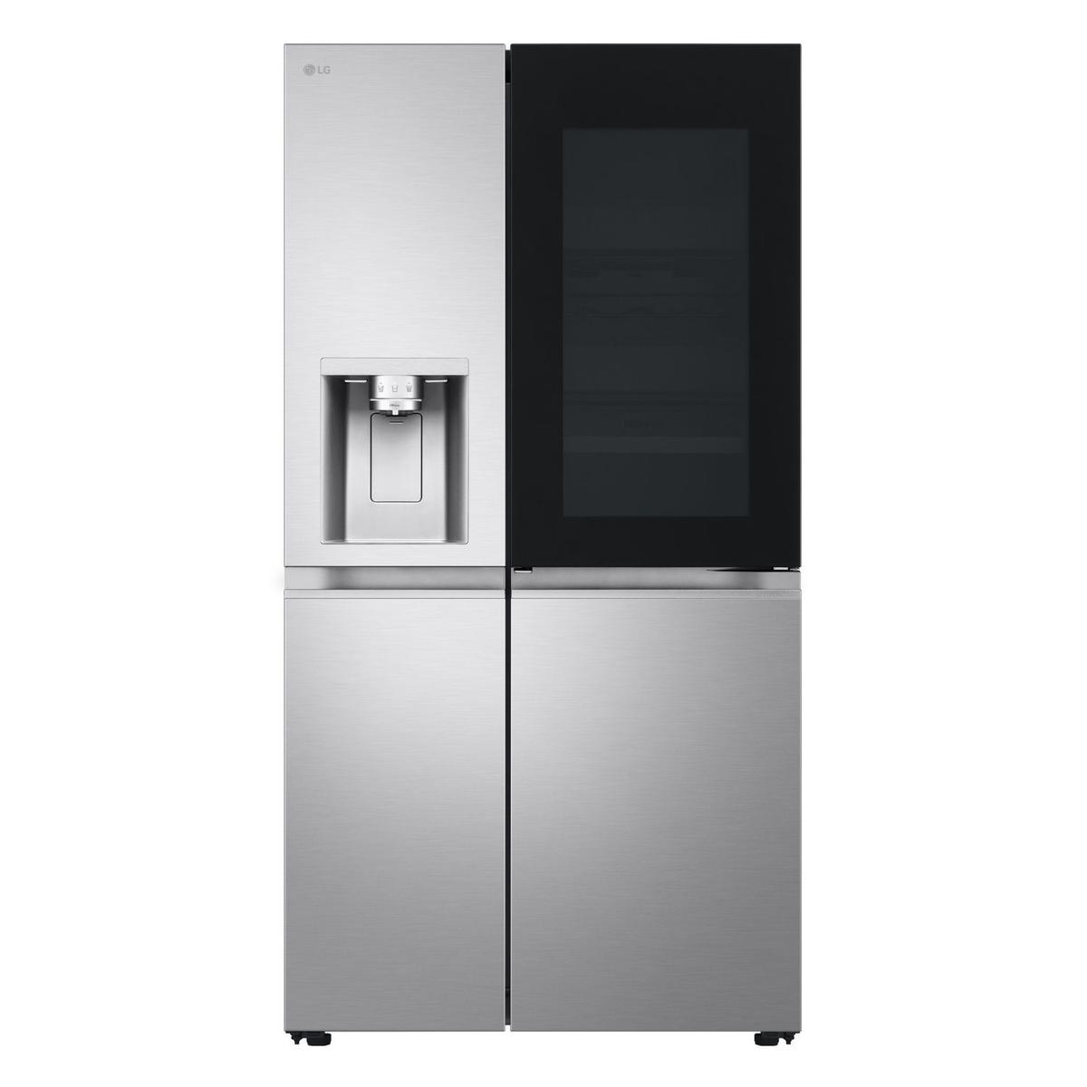 LG InstaView 628 Litre Side-By-Side American Fridge Freezer - Brushed Steel