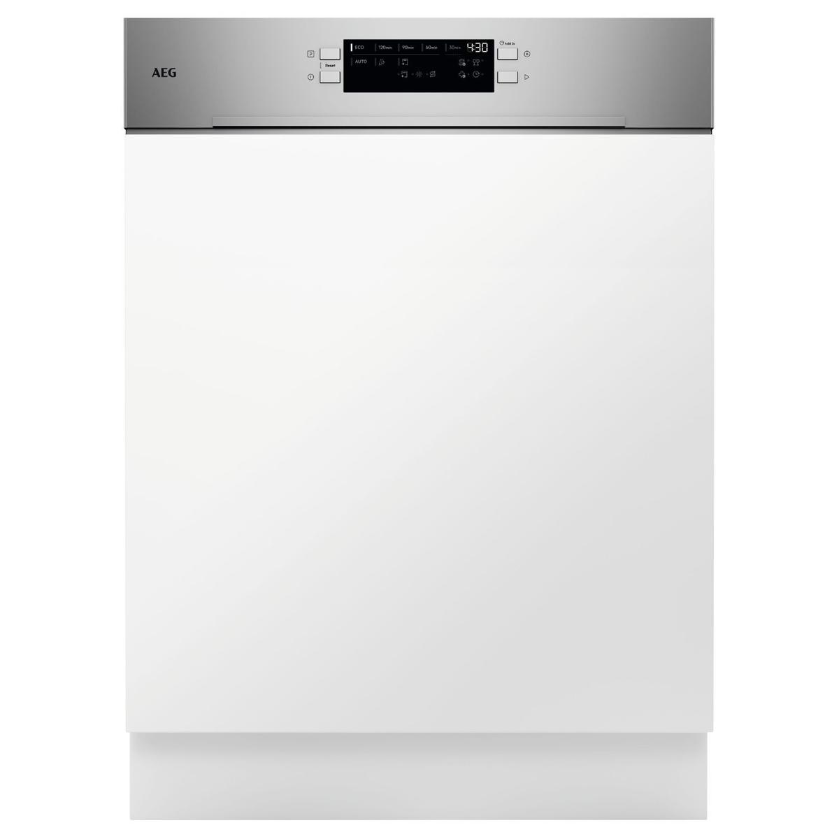 AEG 6000 Semi-Integrated Dishwasher - B-rated  Stainless steel control panel
