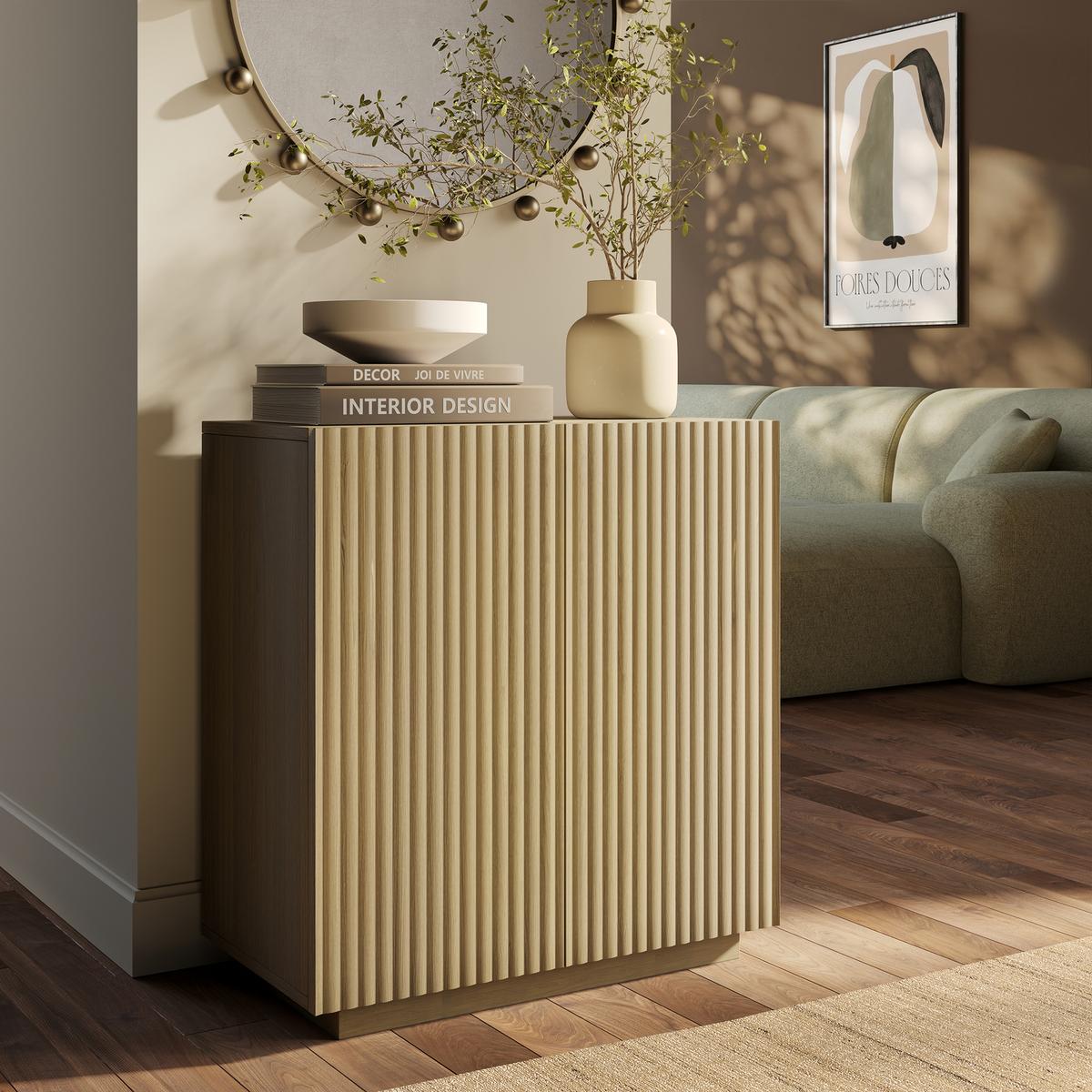 Small Oak Fluted Sideboard - Hazel