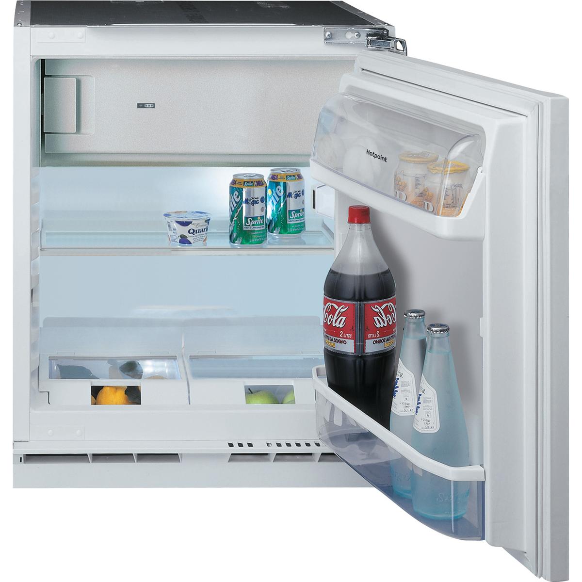 Refurbished Hotpoint Built In 60cm Under Counter Fridge with Freezer Box with Direct Cooling