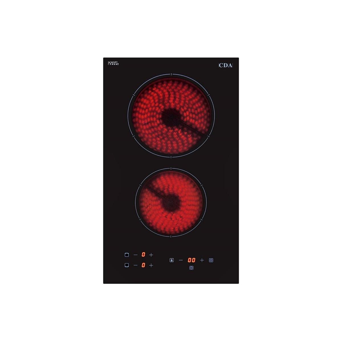 Refurbished CDA HC3621FR Domino Glass 30cm Ceramic Hob 2 Zone Touch Control