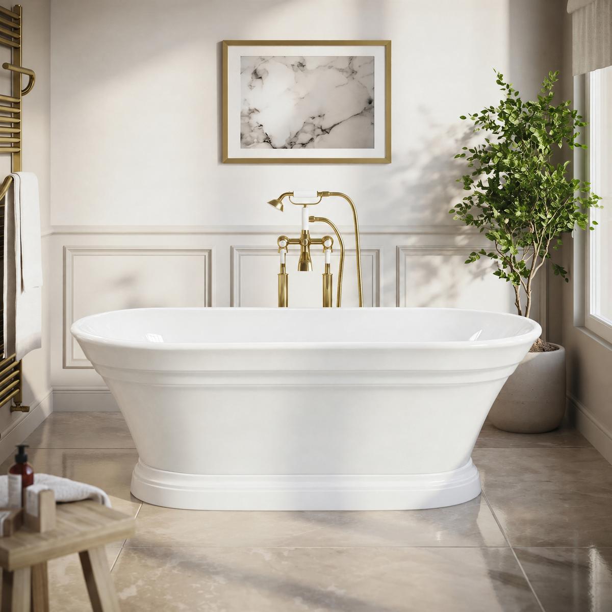 Freestanding Double Ended Roll Top Bath 1700X790X600 - Henley