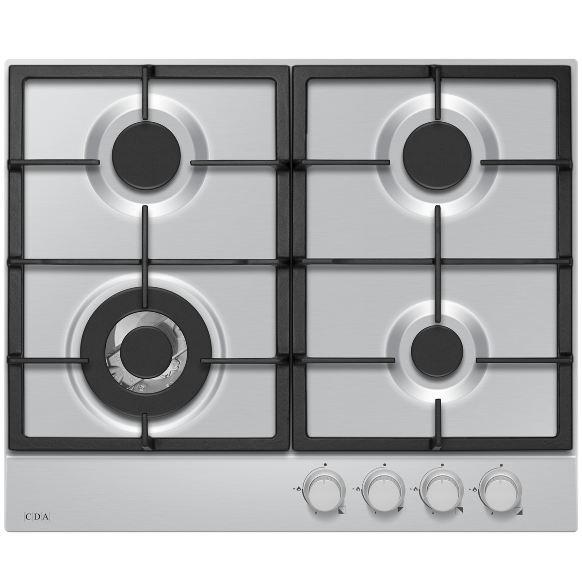 Refurbished CDA 60 cm 4 Burner Gas Hob - Stainless Steel
