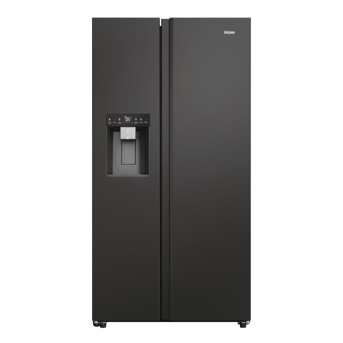 Haier Series 7 601 Litre Side-by-Side American Fridge Freezer - Black