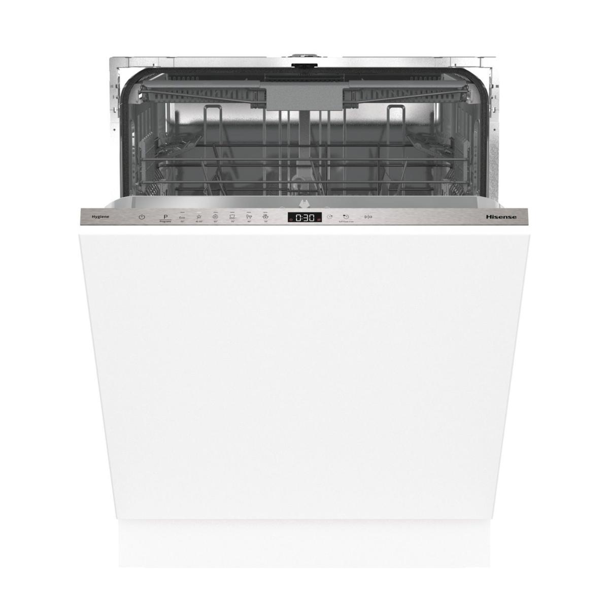 Hisense Hi4 Integrated Dishwasher - Auto Dry D-Rated Silver control panel