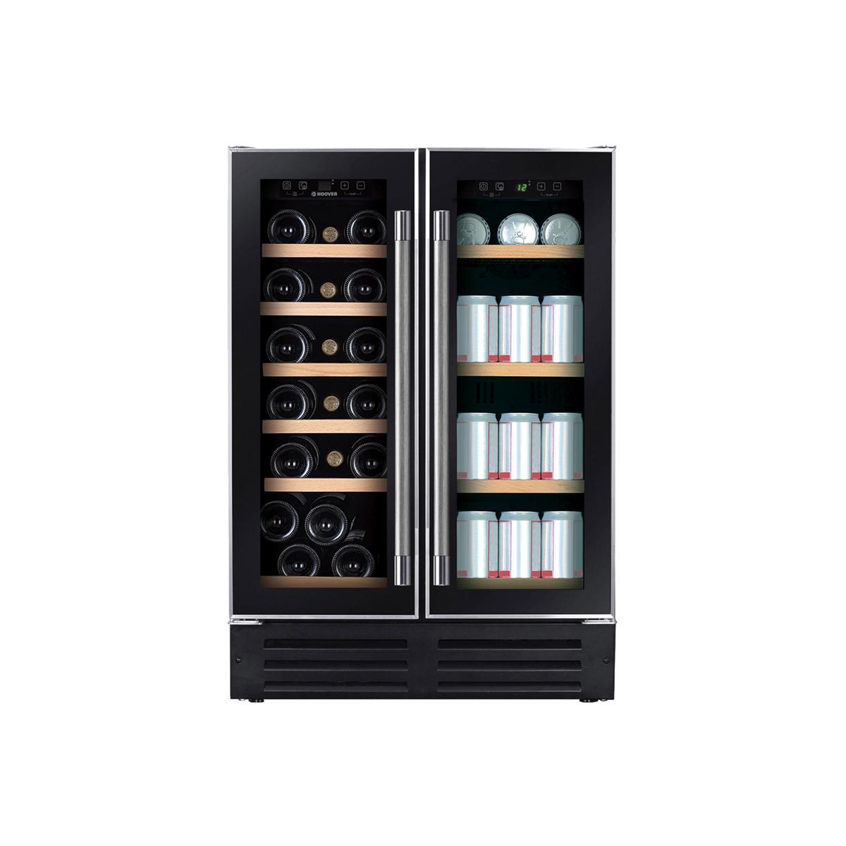 Refurbished Hoover HWCB60DUK/N Freestanding 46 Bottle Dual Wine Cooler Black