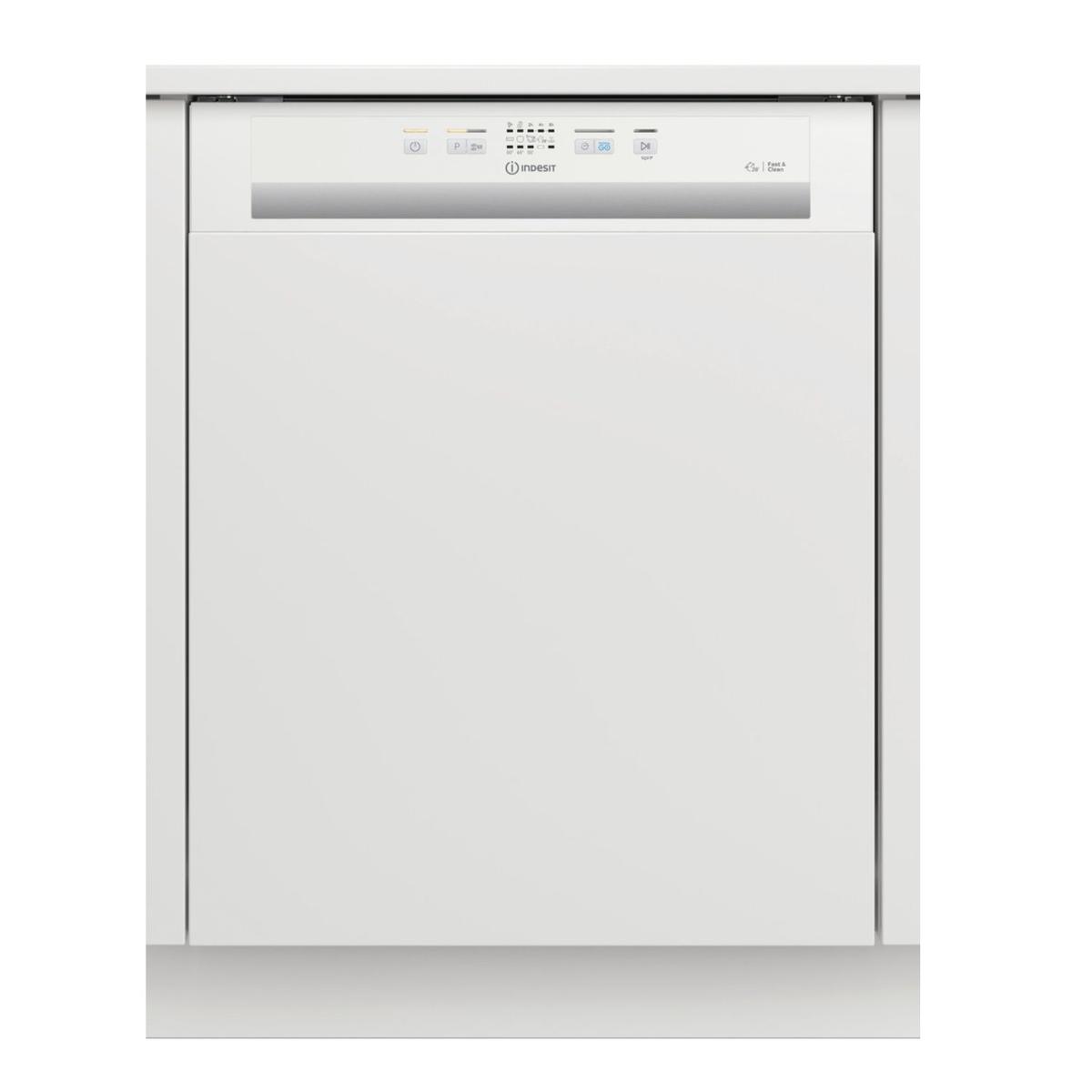 Indesit Semi-Integrated Dishwasher - Push&Go - White control panel