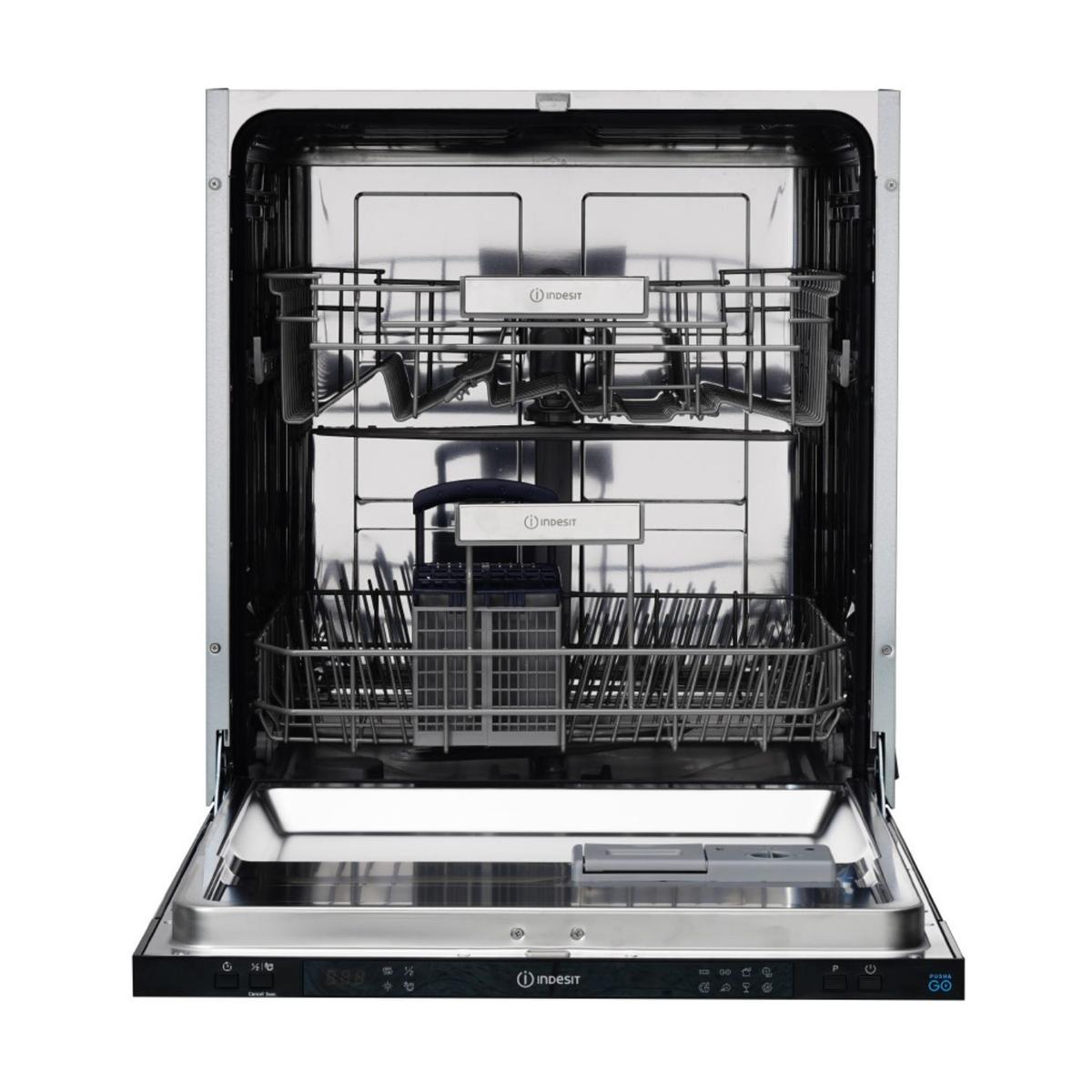 Indesit Push&Go Integrated Dishwasher - Black Control Panel