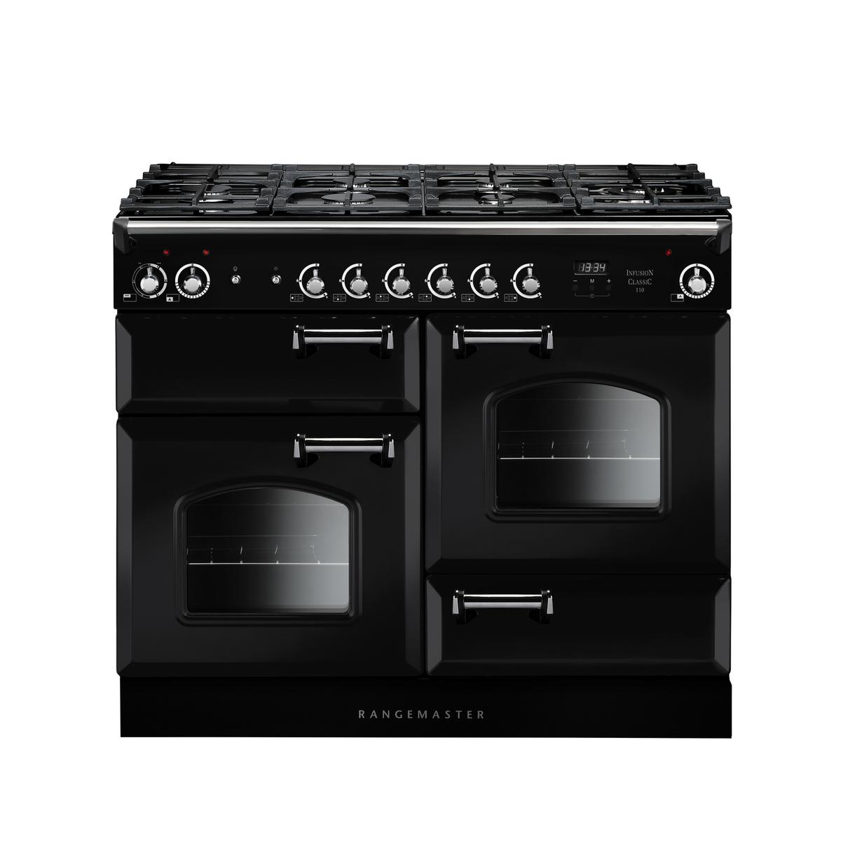 Rangemaster Infusion Classic 110cm Dual Fuel Range Cooker - Charcoal Black