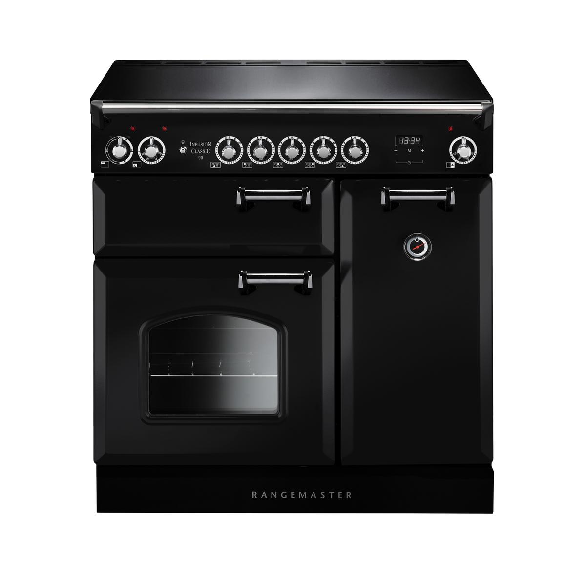 Rangemaster Infusion Classic 90cm Ceramic Range Cooker - Charcoal Black
