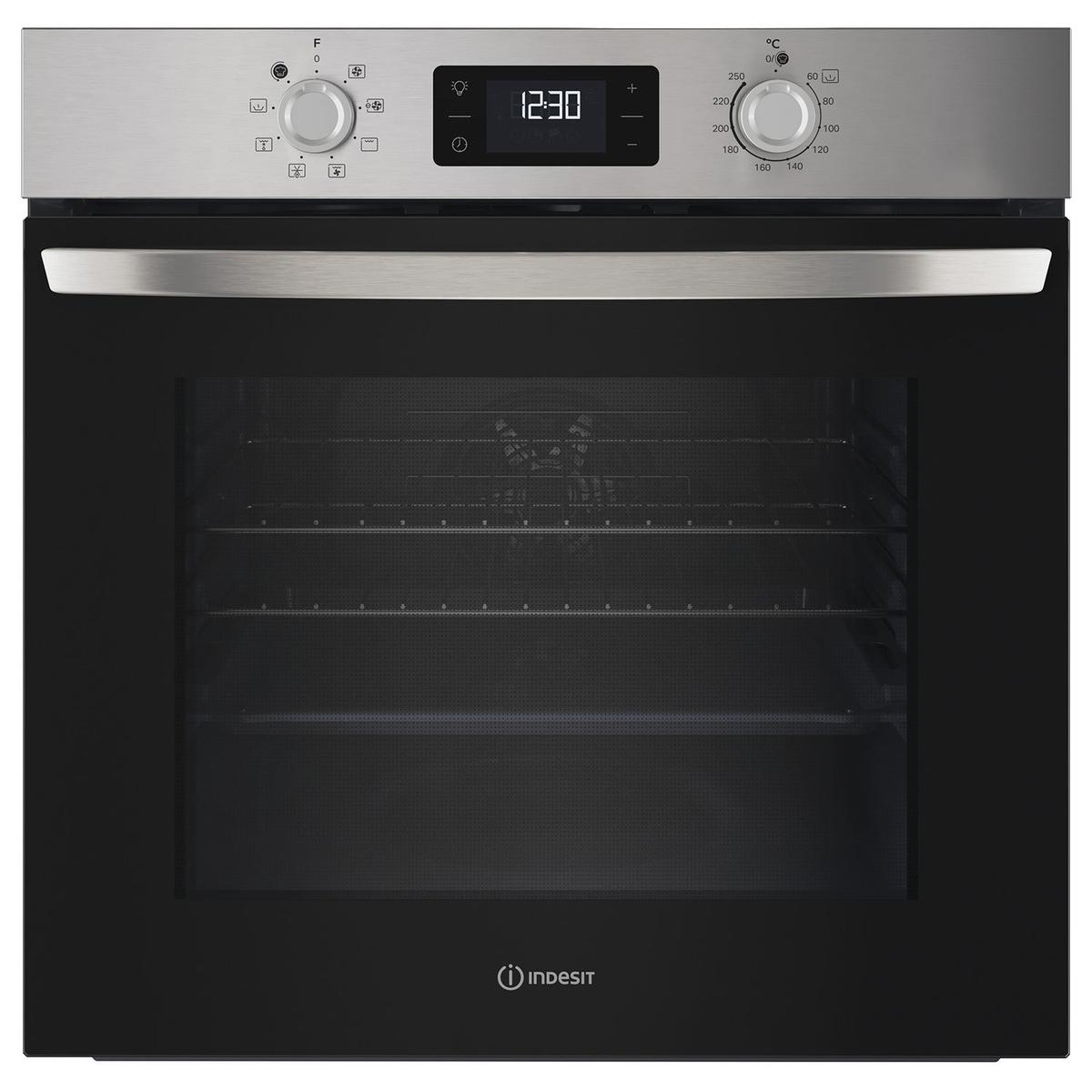 Refurbished Indesit Turn&Go IO 253 X UK Electric Single Fan Oven - Stainless Steel