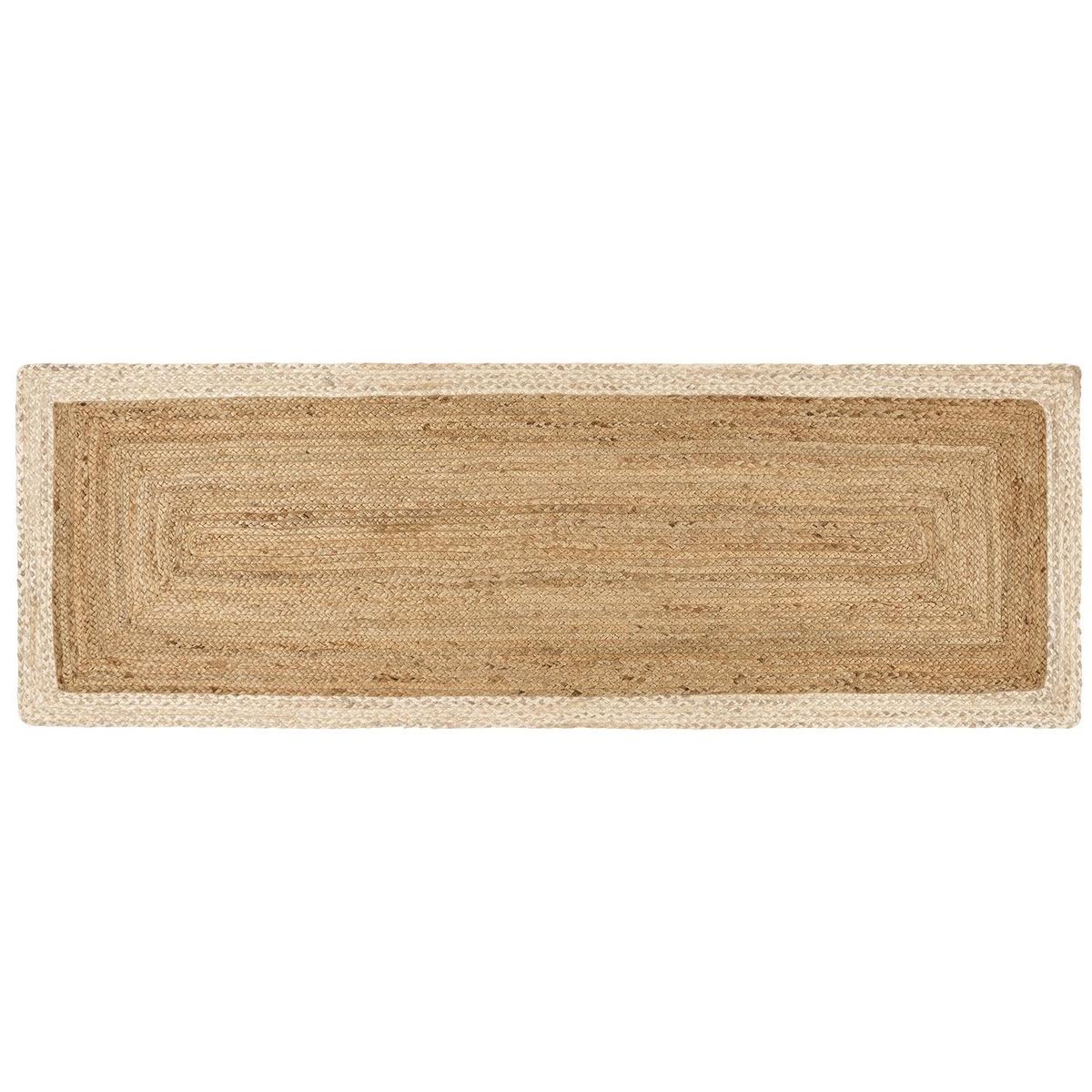 Natural Jute Rug with White Border - 150 x 80 cm - Origins