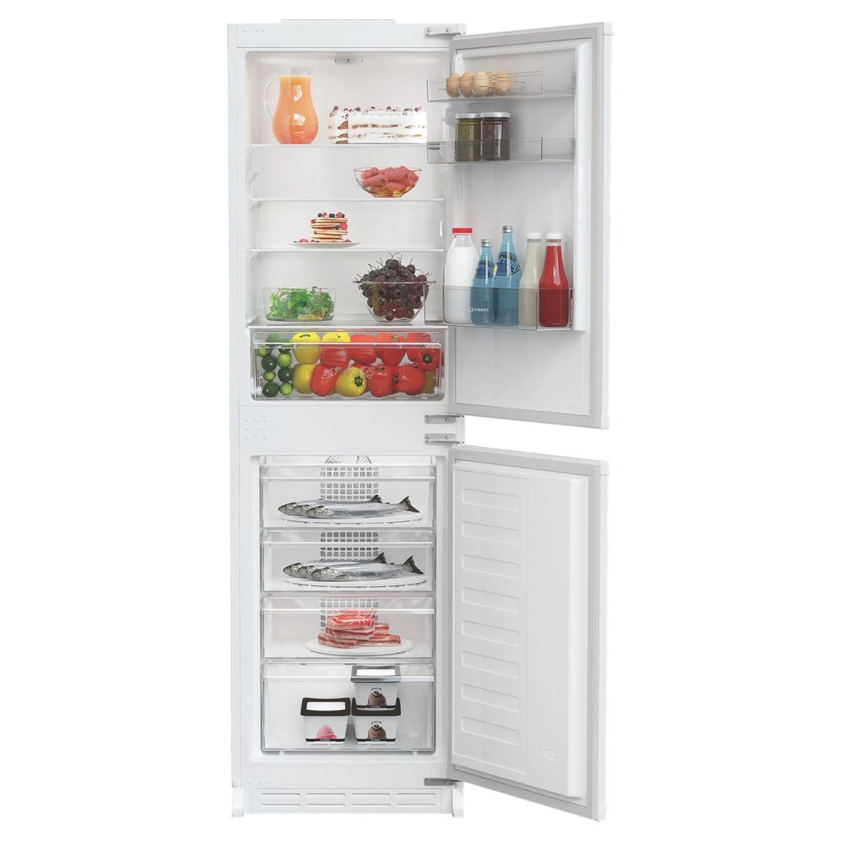 Indesit 254 Litre 178cm 50/50 Integrated Fridge Freezer with Sliding Door Hinge