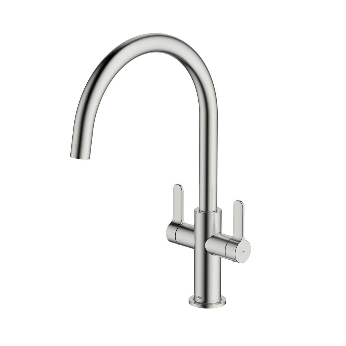 McAlpine Teviot Dual Twin Lever Kitchen Mixer - Nickel
