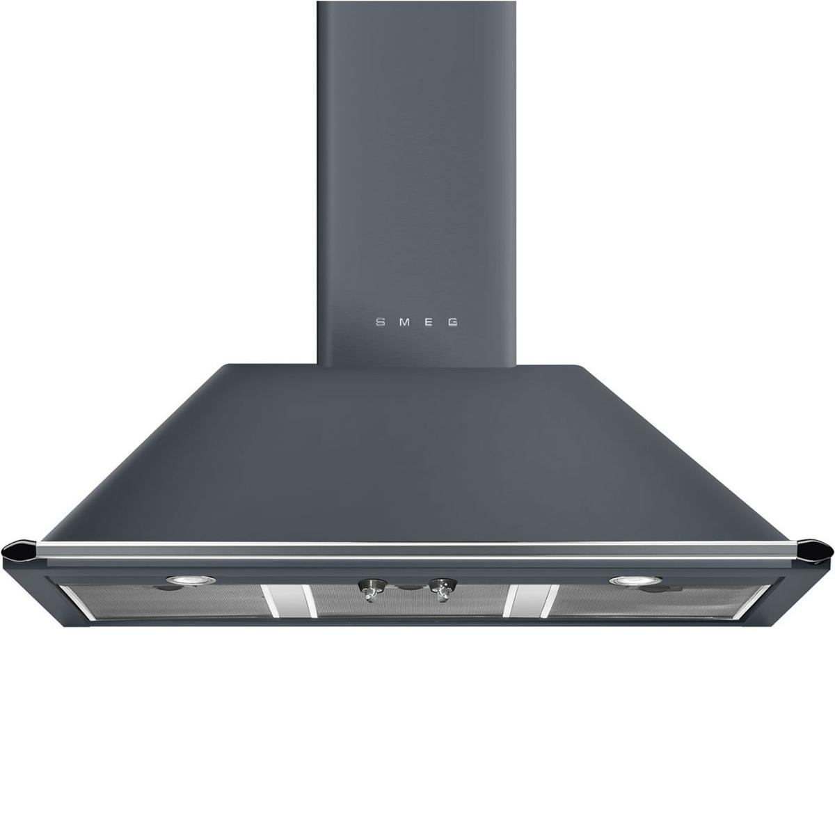 Smeg Victoria 100cm Chimney Cooker Hood - Slate Grey
