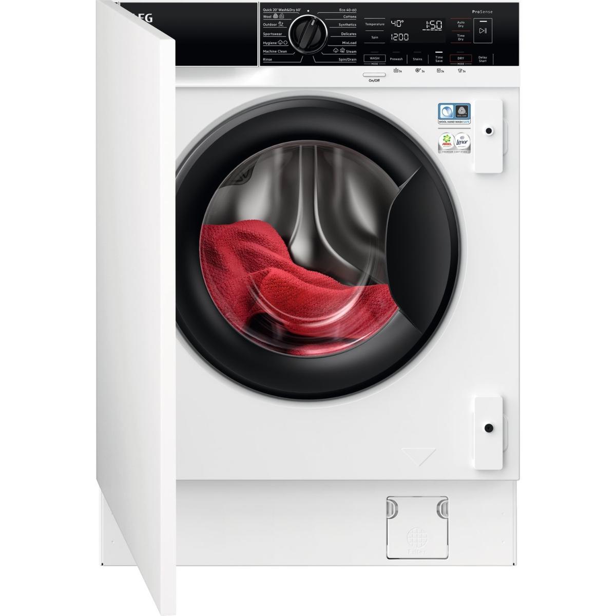 AEG 7000 Series ProSteam 8kg Wash 4kg Dry 1600rpm Integrated Washer Dryer  - White