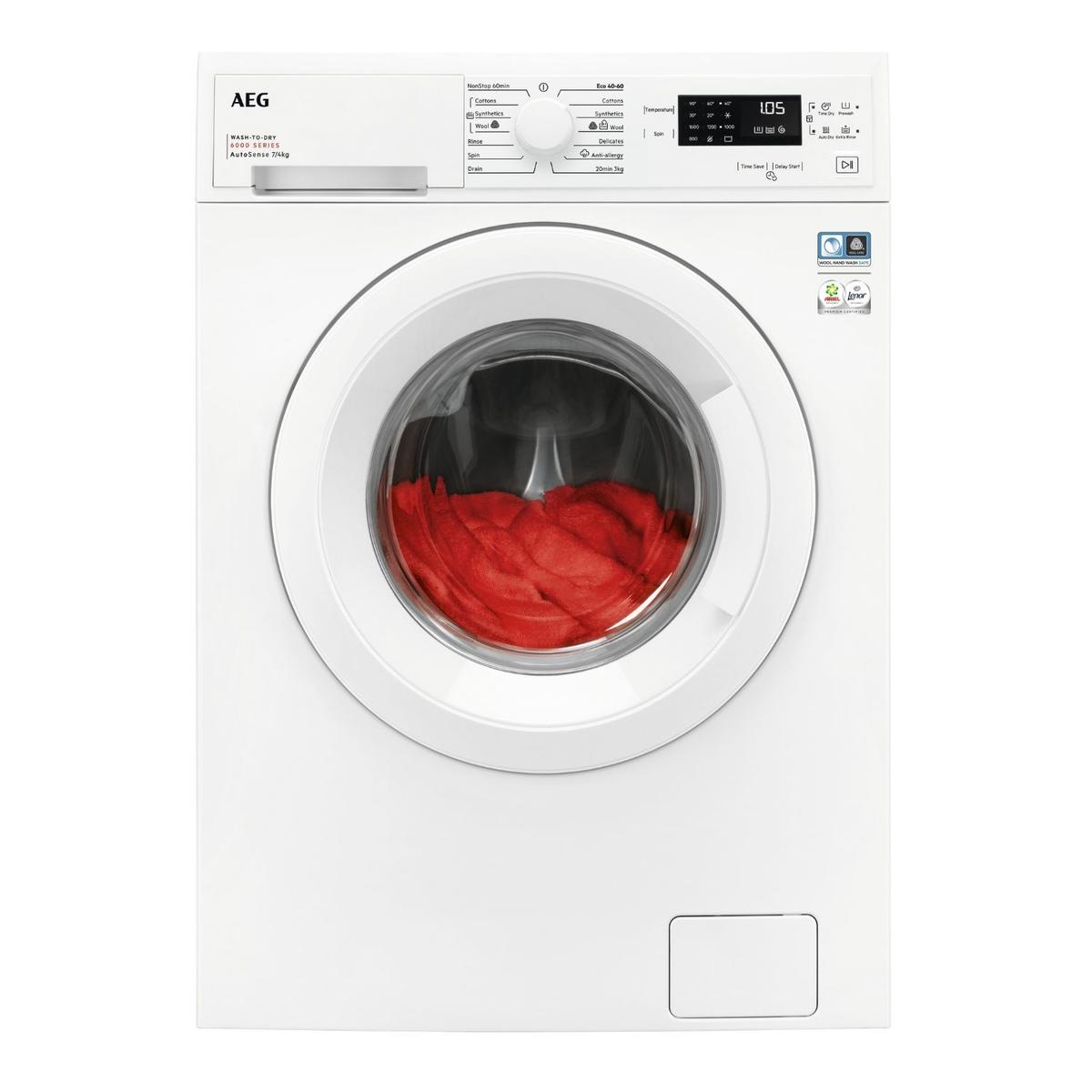 AEG 6000 Series AutoSense 7kg Wash 4kg Dry 1600rpm Washer Dryer - White
