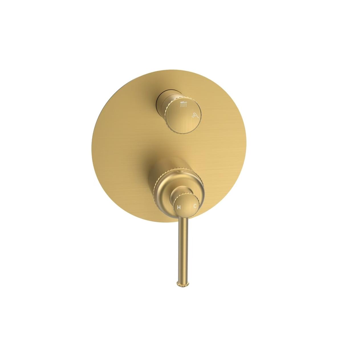 ONLY OPENED - Brushed Brass Traditional 2 Outlet Shower Valve - Lyla