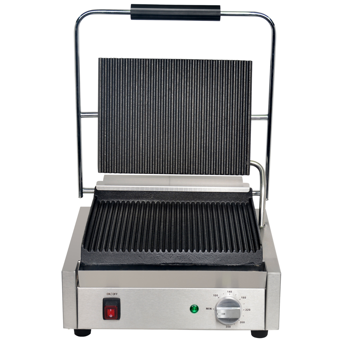 Mercury Bistro Large Single Contact Grill - Ribbed Plates