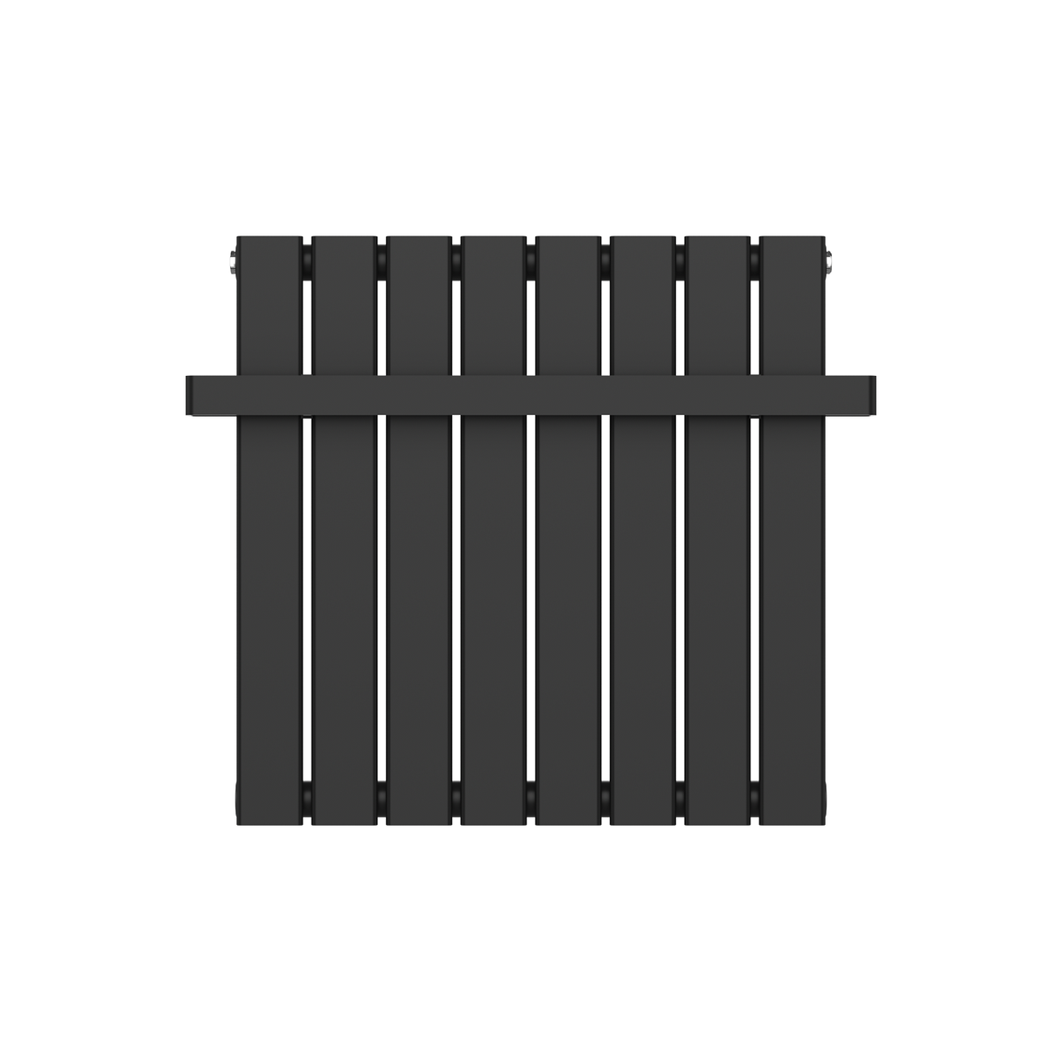 Black Horizontal Single Panel Radiator with Heated Towel Bar 600 x 604mm - Mojave