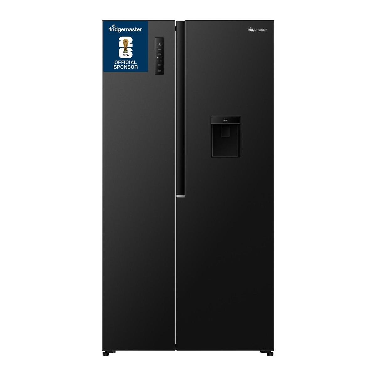 Fridgemaster 541 Litre Side-by-Side American Fridge Freezer - Black