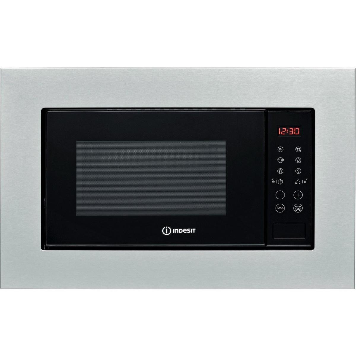 Indesit Built-In 800W Microwave with Grill - Stainless Steel