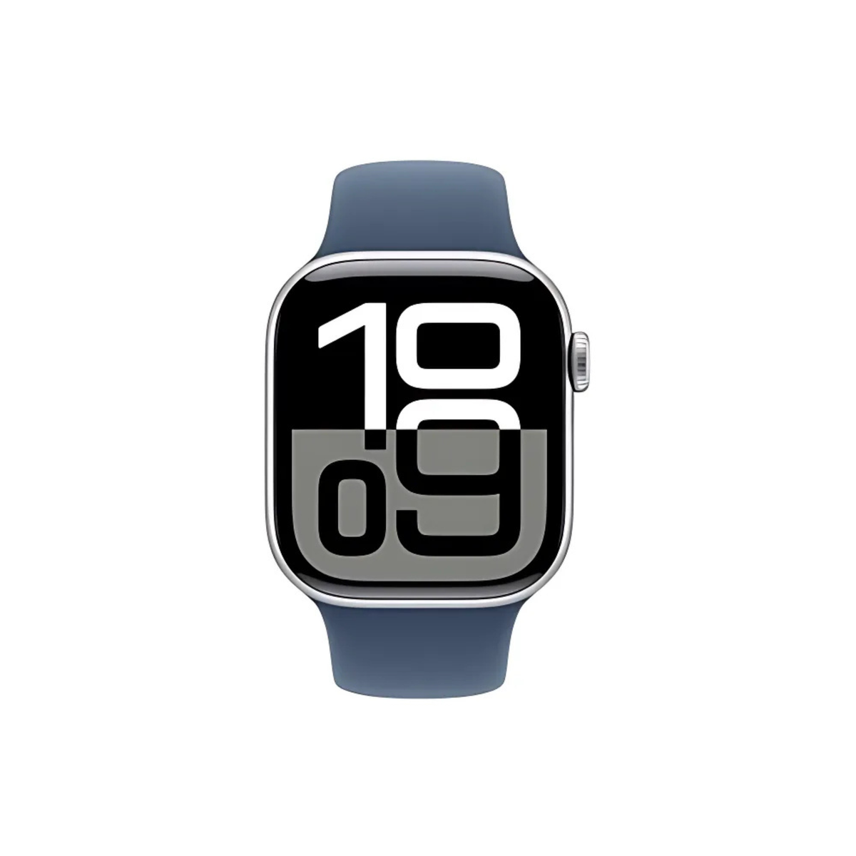 Apple Watch Series 10 GPS + Cellular 46mm Silver Aluminium Case with Denim Sport Band - M/L