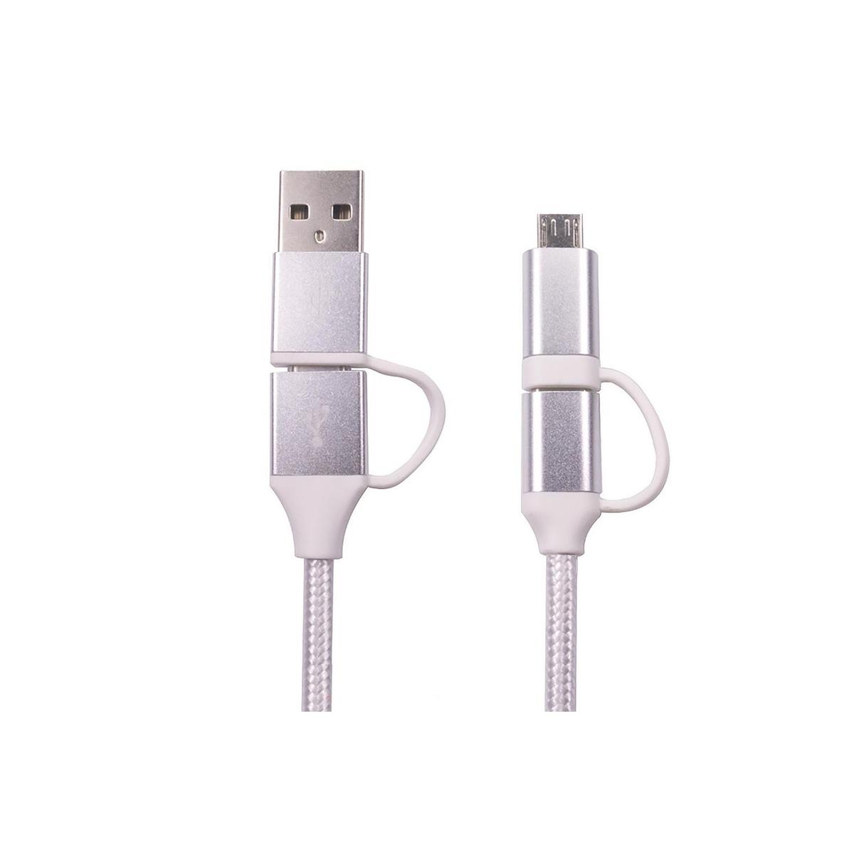 OEM 1 Meter USB-C / USB-A to USB-C /Micro B White Braided Cable