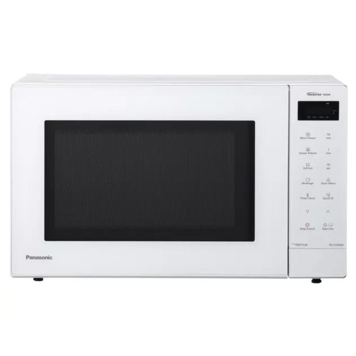 Panasonic NN-ST64QWBPQ 32L Solo Inverter Microwave Oven White – 1000W Family-Size Microwave with Inverter Technology Auto Cook Programmes & Turbo Defrost